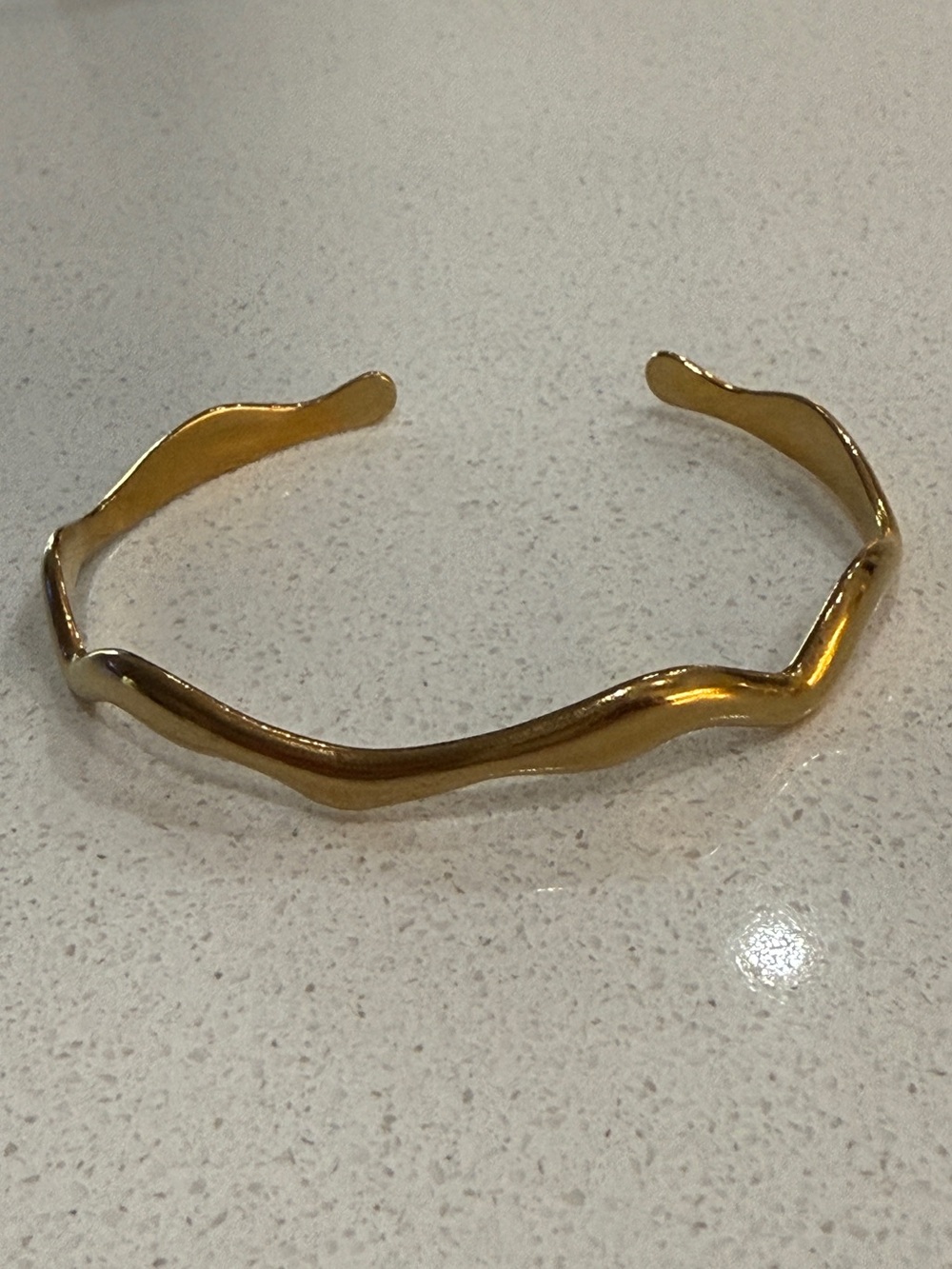 Gold Wavy Open Cuff Bracelet - Women Accessories
